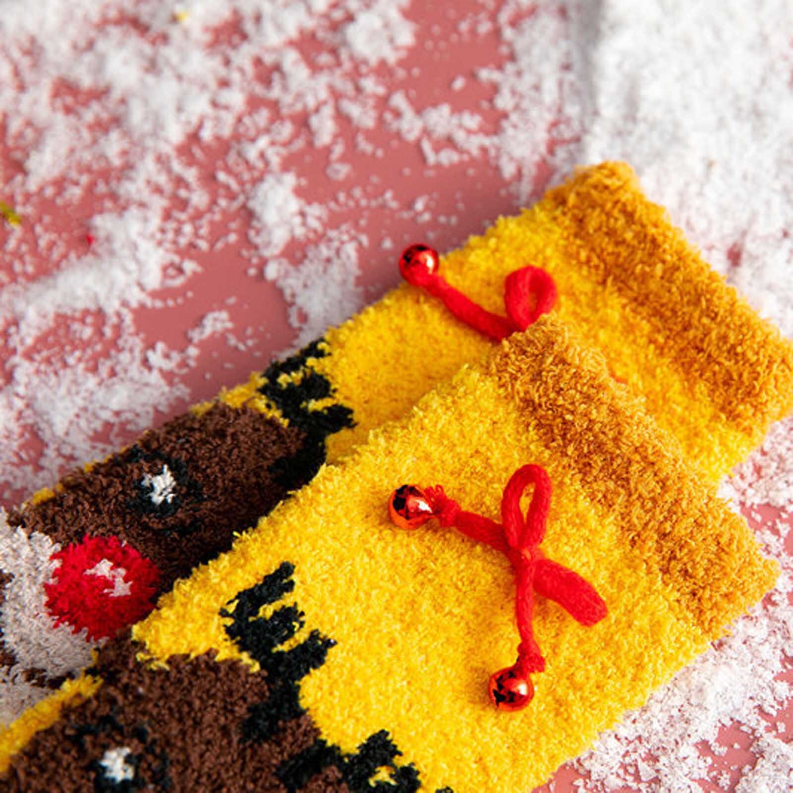 The носки kvinnesokker voksen juletrykk plysj fortykning mellom tude sokker hjemmestrømper носки