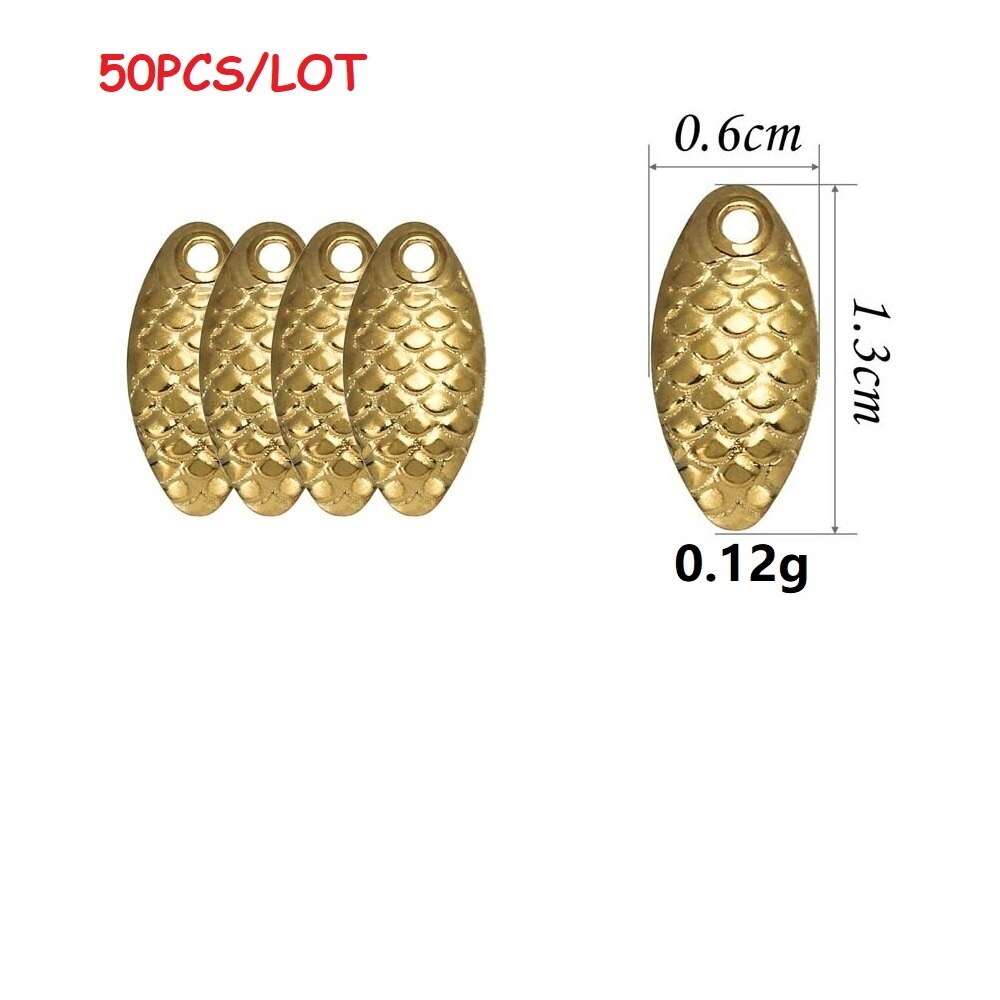 50 sztuk/partia DIY latać Wędkarstwo wabik akcesoria hałjak metal kropla wody cekiny mała łyżka pstrąg karpia prządka wabik srebro złoto: 3