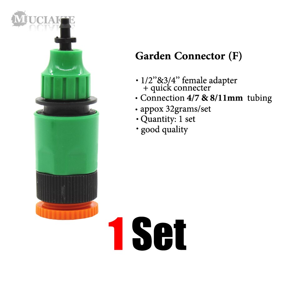 MUCIAKIE-Adaptador de acoplamiento de agua para jardín, conector rápido para grifo de riego de 1/2 '', 3/4'', 1 'a manguera de 8/11 4/7mm, 9 tipos: F x AB240CL