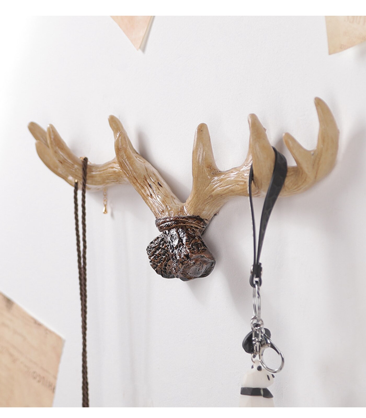 Hook Rack Household Wall-Mounted Antler Hooks Coat Hanger Storage Rack for Towel Bags Clothing