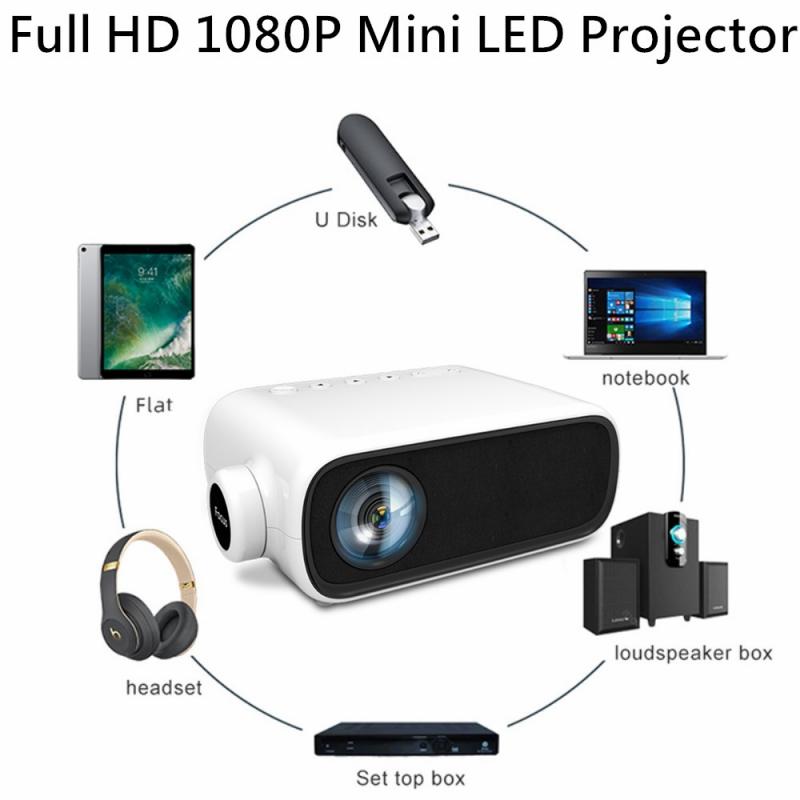 YG280 Full HD 1080p Home Theater 3D Video Projector 20'' To 80''Mini LED Projector Smart Phone Beamer For Outdoor Indoor Yellow
