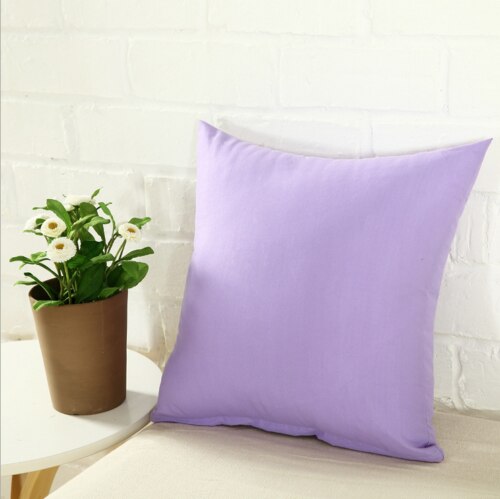 Solid Color Cushion Cover Cushion Case Throw Pillow Case Sofa Bed Office Spandex Supersoft Back Cushion Cover 40 x 40 cm: Purple
