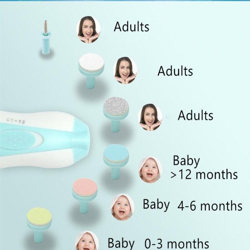 6 in 1 Elektrische Nagel Haarschneidemaschine Cutter Baby Nagel Trimmer Manikübetreffend Pedikübetreffend Haarschneidemaschine Cutter Schere freundlicher Kleinkind Babys Nagel Werkzeuge