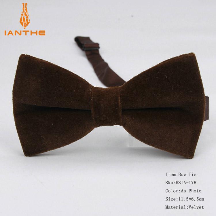 Ianthe – nœud papillon en velours pour hommes, couleur unie, couleur bonbon, vêtements de cou à la: IA176
