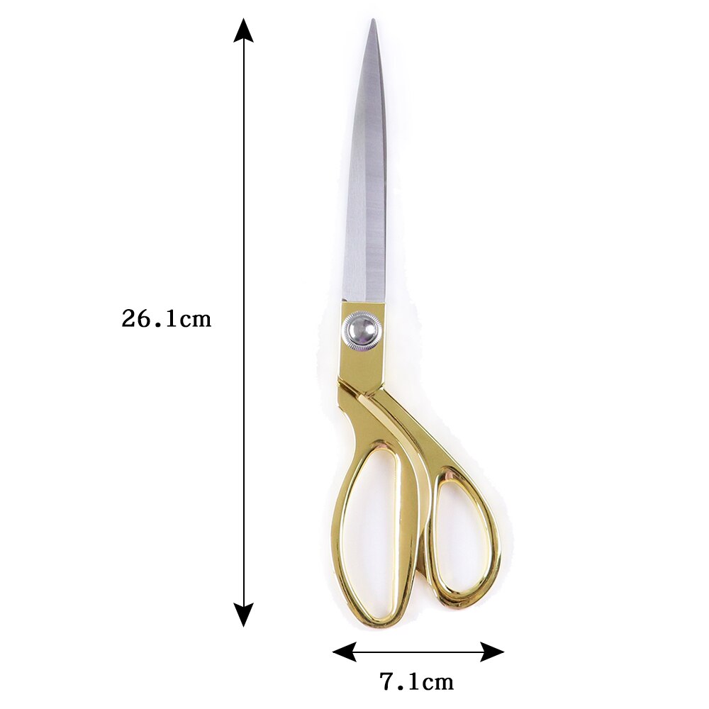 Tijeras grandes de corte para costura, Material de acero inoxidable, manualidades DIY, tijeras de corte de tela para Sastre/hogar/tela/Tijeras de papel: 26.1cm gold
