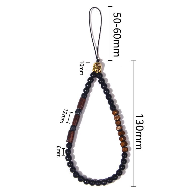 Heishi – bracelet de téléphone portable tendance, perles d'argile perlées, chaîne de téléphone, amour sourire fleur téléphone bijoux pour femmes Anti-perte: NO.14 Wood