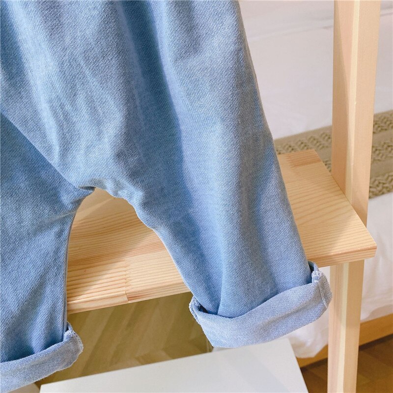 0-4 Y Infant Soft Jeans Spring Autumn Toddler Kids Oversize solid Trousers Baby Boys Girls Loose Casual Denim Pants