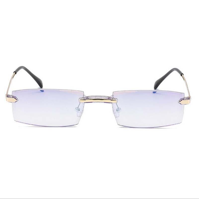 High-grade Coating Frameless Finished Myopia Glasses Women Anti-blue Light Prescription Eyeglasses -1 -1.5 -2 -2.5 -3 -3.5 -4.0