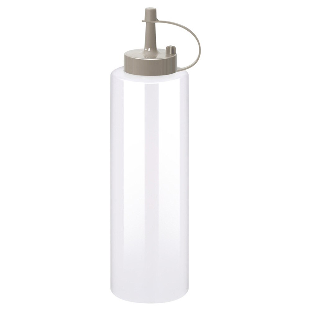 Botella de plástico para aderezos de ensaladas de alimentaria, botellas exprimidoras antifugas para aceite de salsas Bechamel _ WK: Gray B