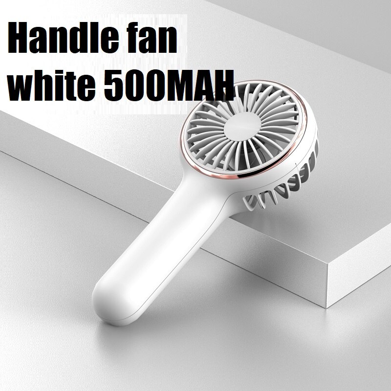 Mini Fan Battery Portable Electric USB Rechargeable Handheld Cooling Air Conditioner for Outdoor Home Office: 500mah White