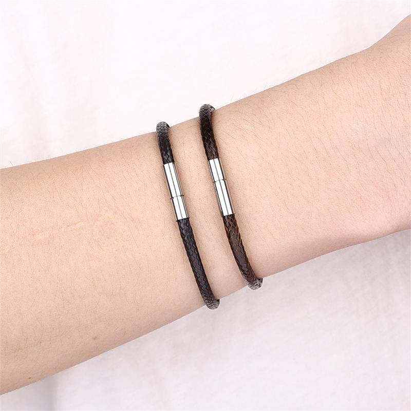 Jiayiqi pulseras de cordón encerado de cuero hechas a mano pulsera y brazaletes de cuerda de la suerte para mujeres y hombres pulseras de hilo de cordón de cera