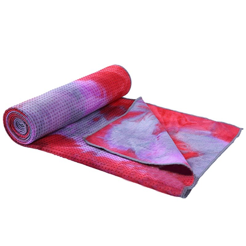 Gimnasio nadar antideslizante Toalla de La Yoga de viajes Deporte Fitness Ejercicio de Yoga Pilates Mat Tie-dye impreso Yoga Mat 183x63cm: Marrón