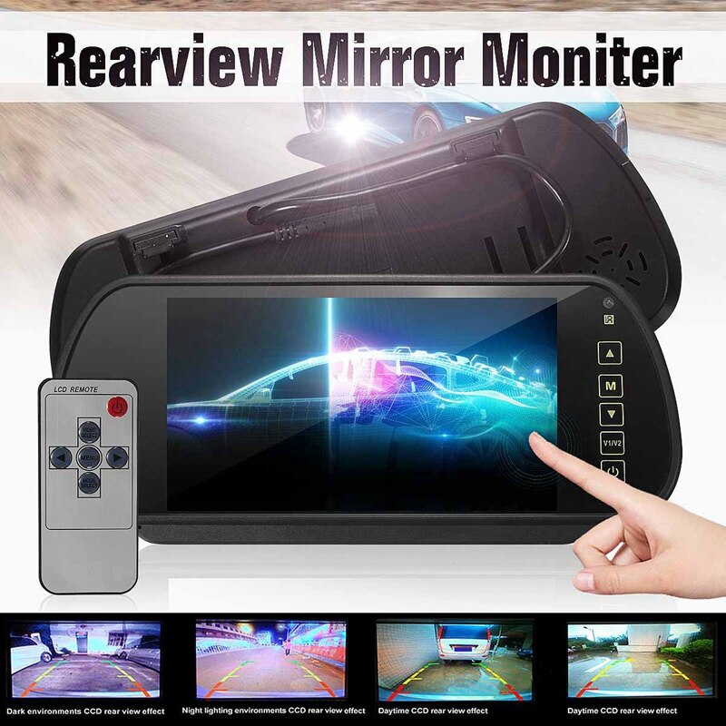 7 Inch Auto Tft Lcd-scherm Spiegel Monitor MP5 Achteruitkijkspiegel Parking Camera