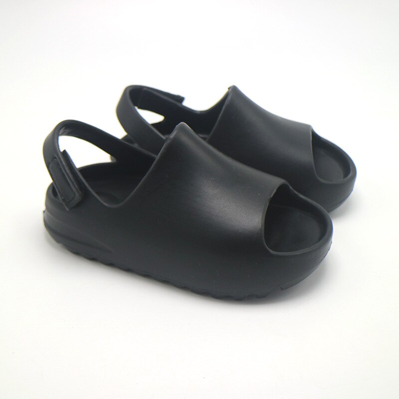 Summer Light Coconut Explosion Models Children's Kids Sandals Slippers Soft Home Thick-soled Non-Slip Boys Girls Beach Outdoor: Black / 160