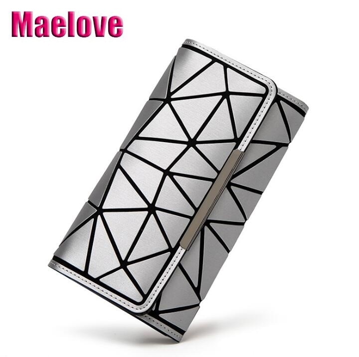 Maelove geometry wallet handbag noctilucent female hologram Clutch purse Matt Color/luminous wallet