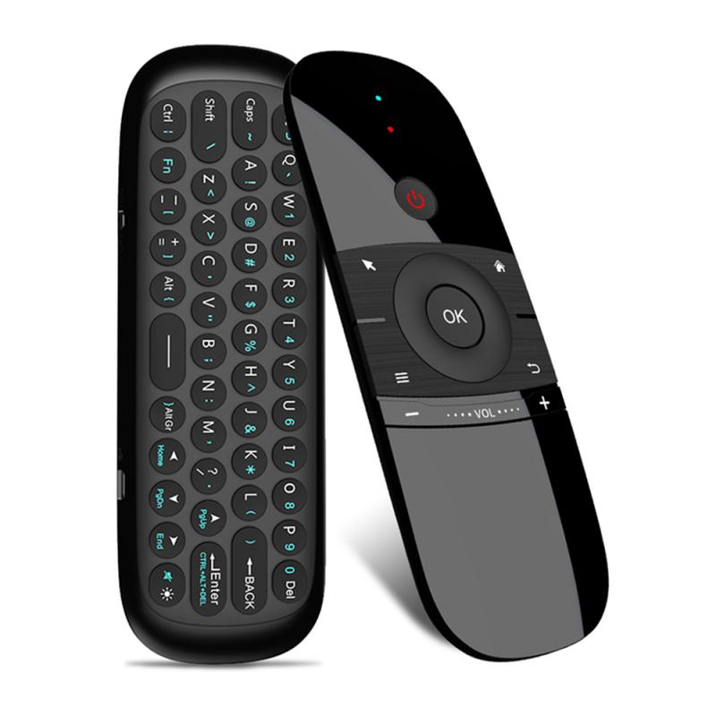 Wechip W1 teclado inalámbrico Air Mouse TV Control remoto infrarrojo aprendizaje 6-Axis detección de movimiento para Android TV Box Laptop PC