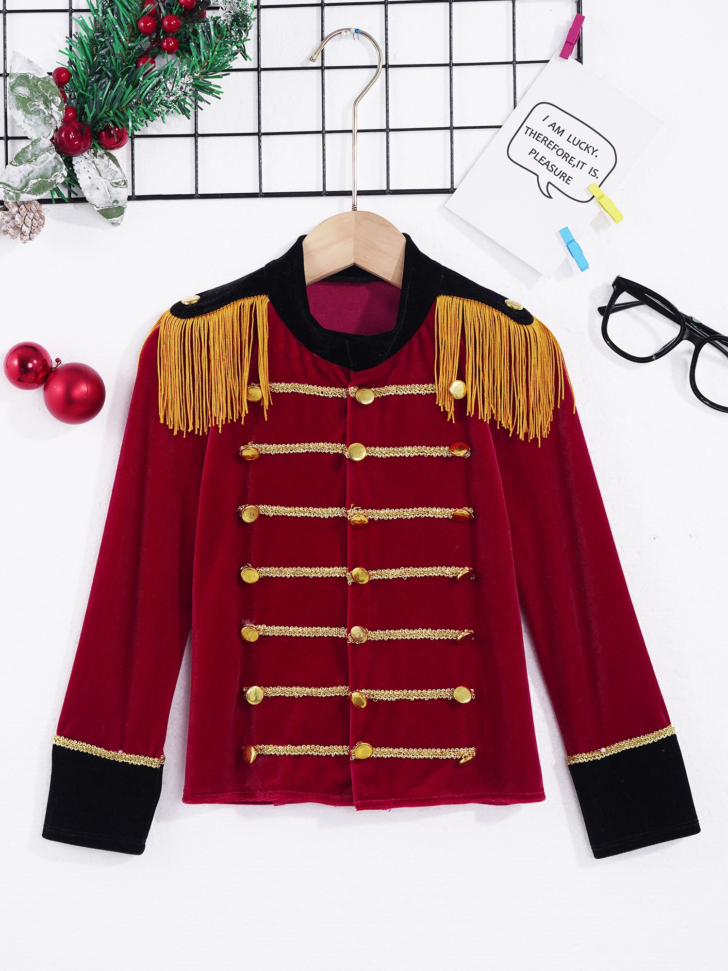 Manteau de cirque pour enfants, costume de maître nageur, veste de garde royale de luxe, jeu de rôle pour enfants, manches longues, glands, tambour, Tailcoat