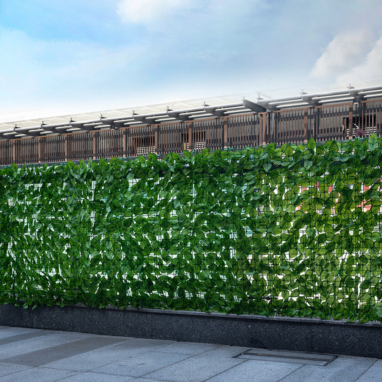 Privacy Fence Screen, Artificial Leaf Hedges Fence Wall Panel Screen Decoration for Home Garden Backyard Decor 20x118in