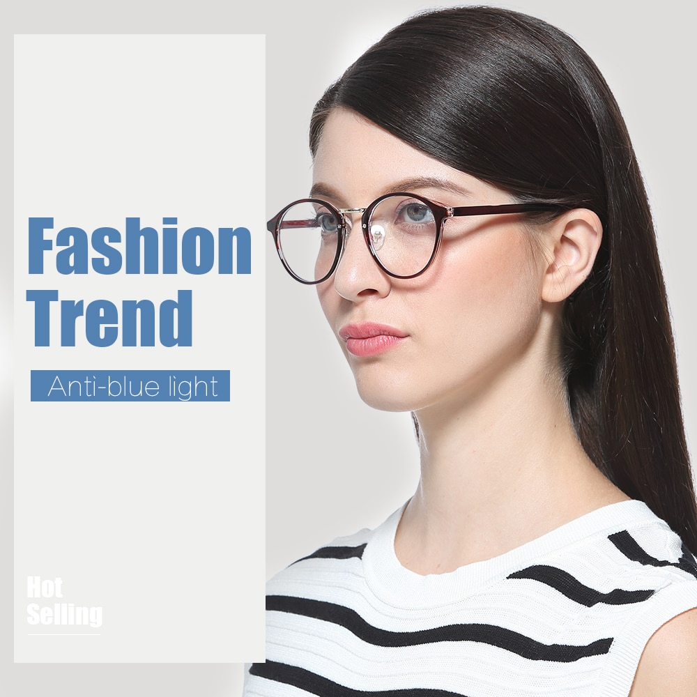 Cyxus, gafas de ordenador con bloqueo de luz azul para Anti UV y ojo, gafas coreanas con montura redonda, cristales transparentes para mujeres y hombres, gafas 8065