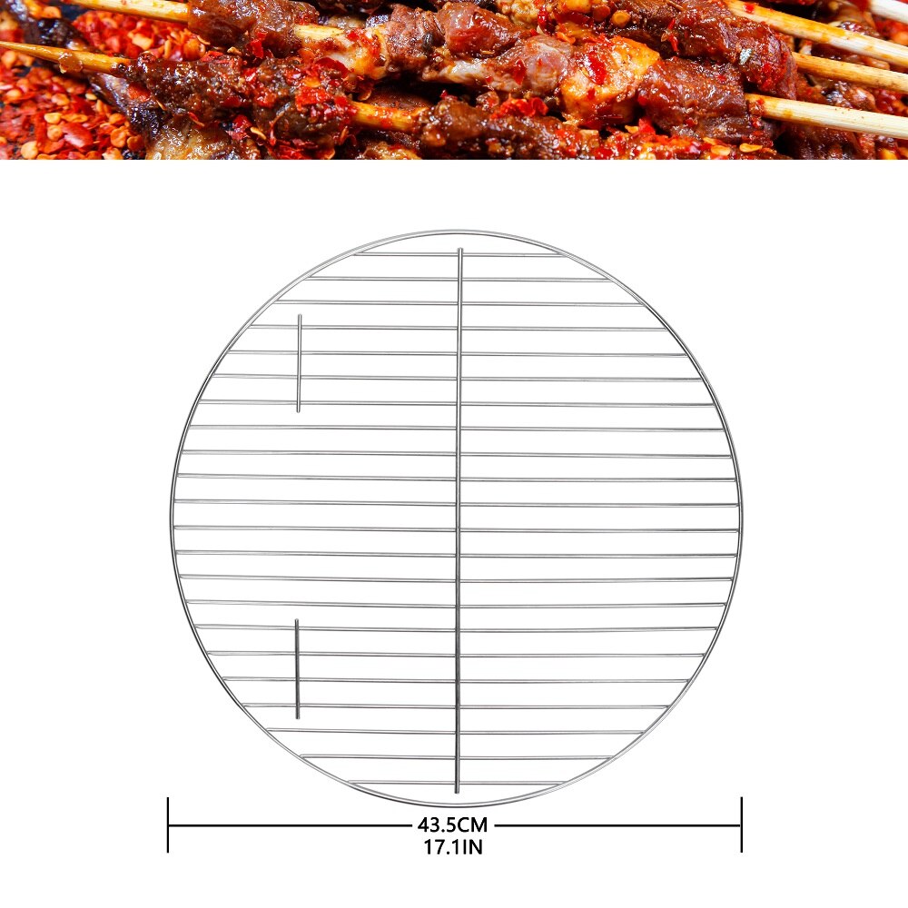High Heat Charcoal Fire Chromed Round Cooking Grates/Cooking Grid Fit for 18.5/22.5Inch Kettle Grill Charcoal mini burners pipes