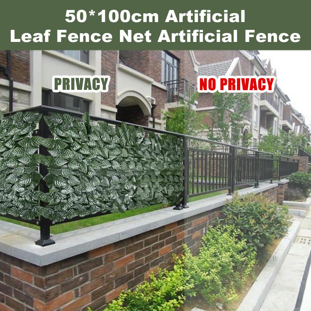 Cerca Artificial de ratán para plantas, cerca de privacidad, decoración para exteriores, protección UV, 50x100cm