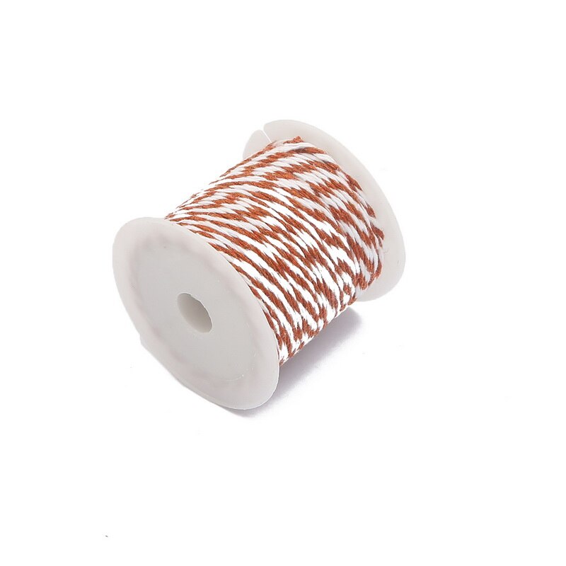 10m/roll bicolore coton cordon coloré cordon corde Beige torsadé artisanat macramé chaîne bricolage maison Textile mariage décoratif approvisionnement: Brown