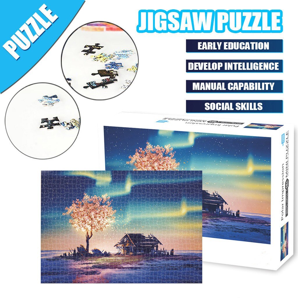 3D Papier Puzzel 1000 Stuks Houten Speelgoed Puzzels Voor Volwassenen Educatief Speelgoed Decoratie Stickers Sterrennacht #15