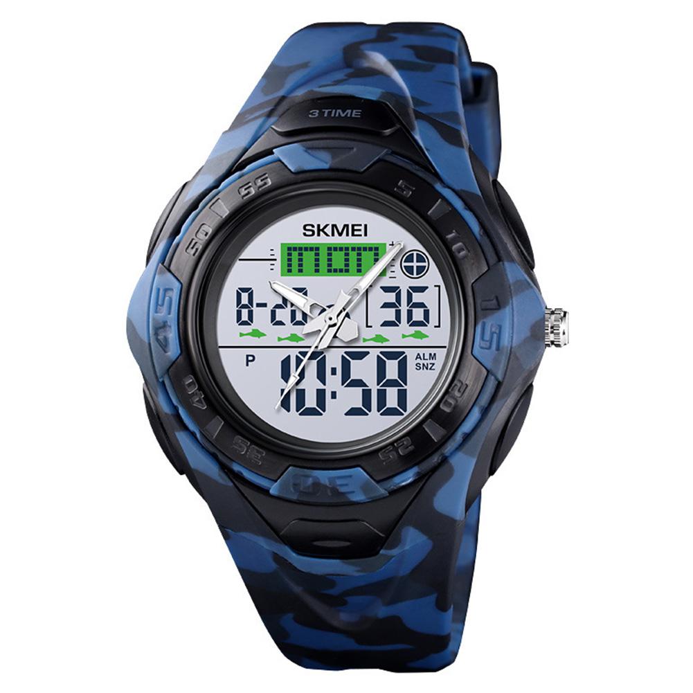 Skmei 1539 Mannen Multifunctionele Sport Horloge Waterdicht Dubbele Display Outdoor Horloge Kerstmis Nieuwjaar: blue