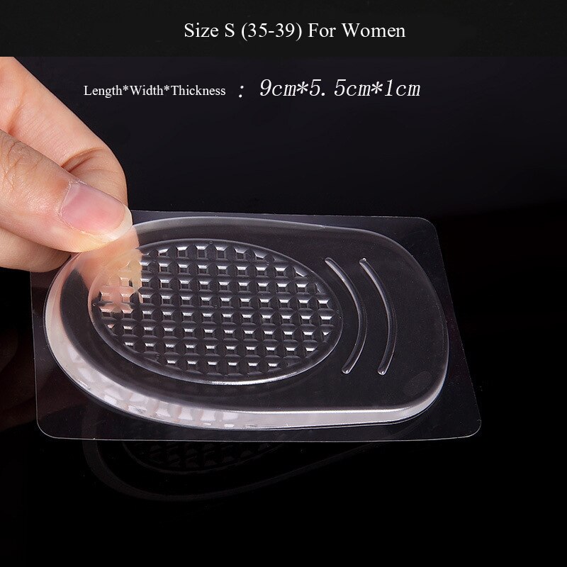 Almohadillas de silicona para el talón para hombre y mujer, zapatos con copa para insertar el talón, alivia el dolor, aumenta la altura, plantilla de Medio Gel: Women Heel Pad 2