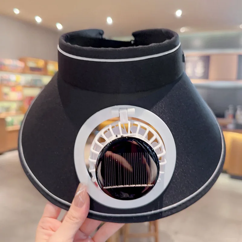 Sonnenhut für Männer und Frauen mit Ventilator, draussen-Visierhut mit Solar--/USB-betriebenem Ventilator, UV-Schutz, breite Krempe, Kühlhut, Camping-Sonnenkappe: Lavendel