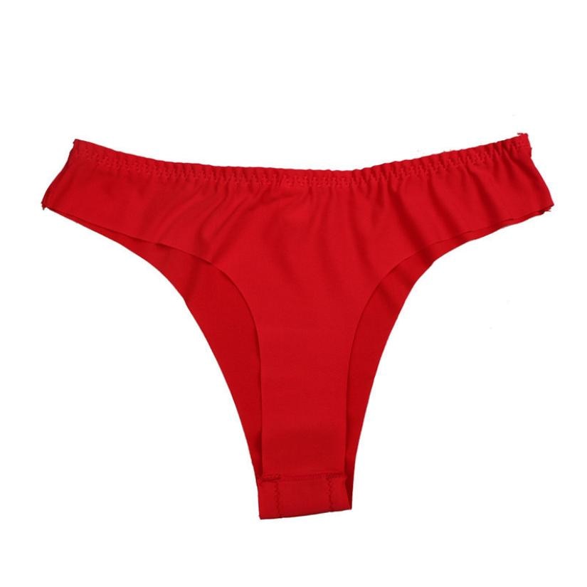 Red sexy Vrouwen Onzichtbare Ondergoed Thong Katoenen Gas Naadloze Kruis Effen Ondergoed # J05