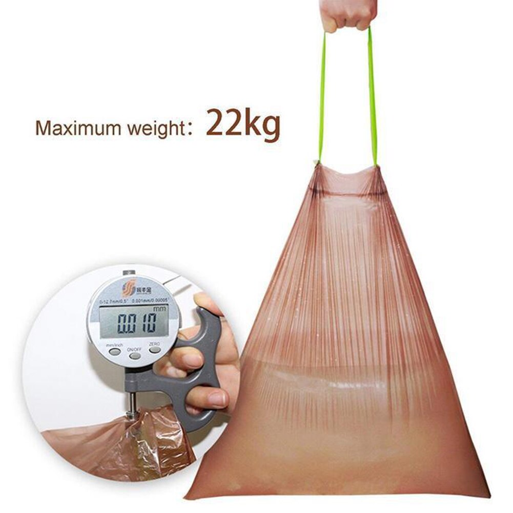 Biodegradable Garbage Trash Bag Home Kitchen Dustbin Bin Drawstring Solid Eco-friendly Bag Environmentally Degradable Portable