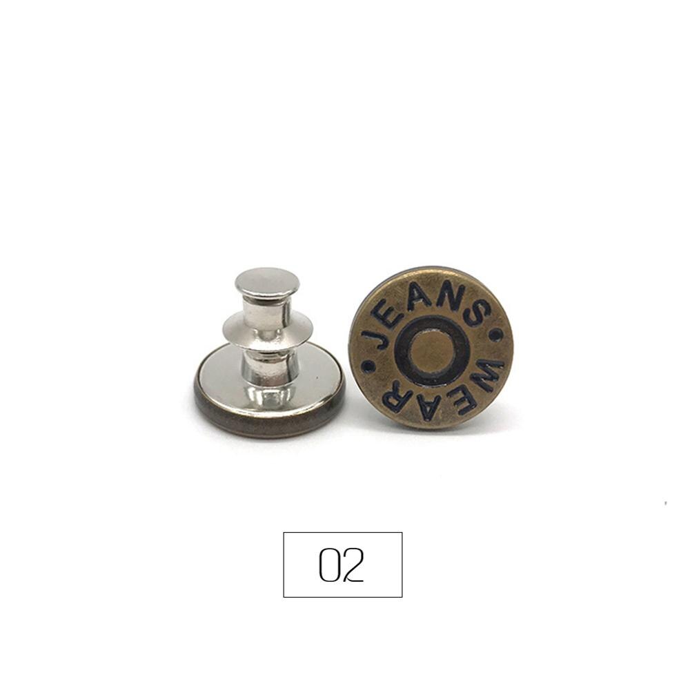 2 Stuks Snap Fastener Metalen Knoppen Voor Kleding Jeans Perfect Pas Button Zelf Verhogen Verminderen Taille 17Mm Gratis Nail naaien Botones: 02