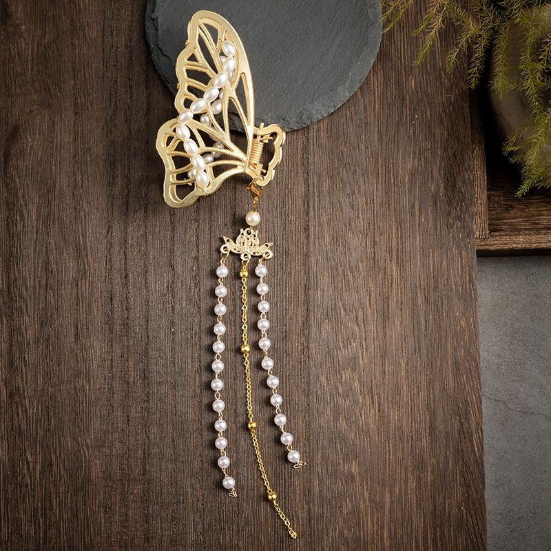 Vintage-schmetterlings-haarspange aus metall, chinesischer hanfu-haarschmuck für damen