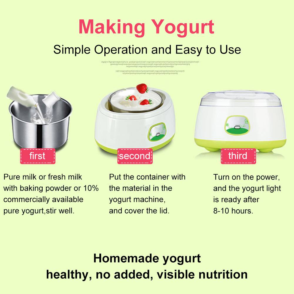 1.2L 220V Yogurt Makers Full Automatic Yogurt Machine Maker Household Stainless Steel/PP DIY Yogurt tools Mini Kitchen Appliance