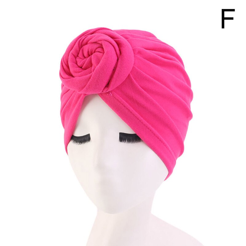 mujer europeo y americano Popular Donut turbante Color puro bola sombrero gorro de quimioterapia para Spa baño sombreros: 06