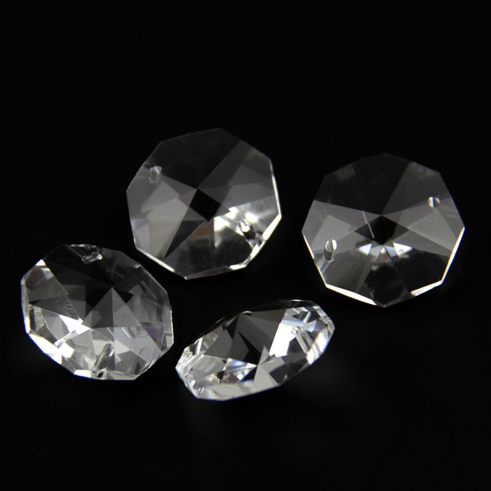 10 st/lot 28mm 2 hål kristall oktagon pärlor kristall ljuskrona prism pärlor