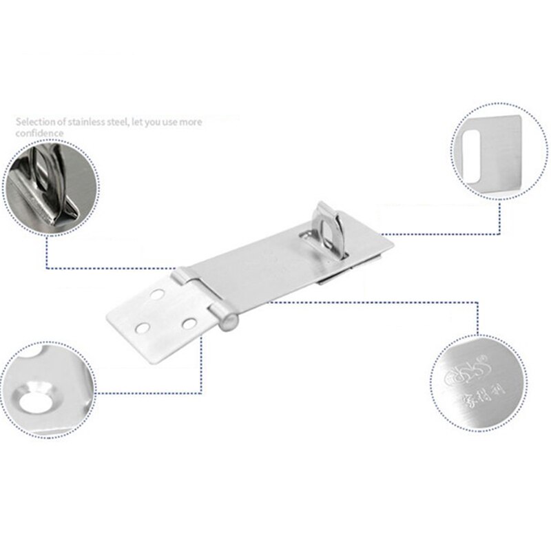 Portable Home Stainless Steel Hasp Door Lock Buckle Locker Latch Bolt Secure