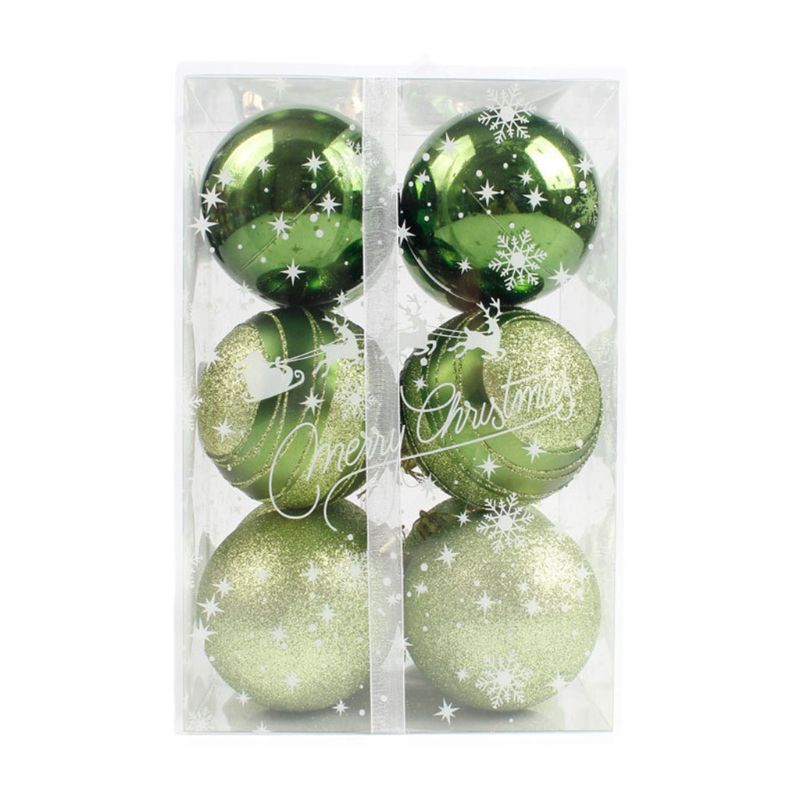 12 Pcs Shining Christmas Ball Small Shatterproof Christmas Tree Hanging Decorate: Green