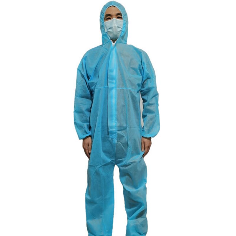 Unisex Sanitary Protection Jumpsuit Hazmat Suit Zip Isolation Protective Coveralls Disposable Anti Dust Sanitary Safety Clothing