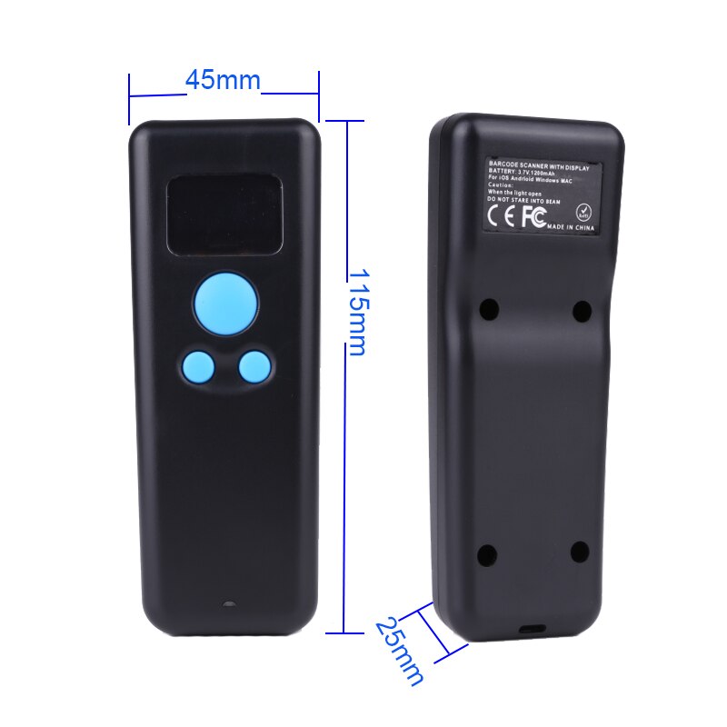 Holyhah M8D Mini Barcode Scanner Bluetooth Wireless Wired 1D 2D QR PDF417 Bar code Reader for iPad iPhone Android Tablets PC