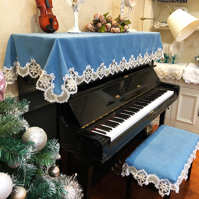 Simpel europæisk stil klaverbetræk blonder stof klaverbetræk klaver støvtæt betræk håndklæde amerikansk pastoral stil