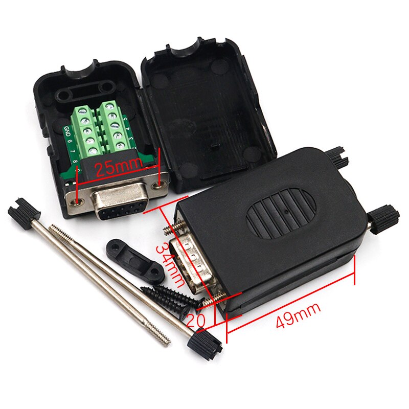 DB9 série COM bornes à souder sans transfert RS232 connecteur femelle avec vis arrière bricolage