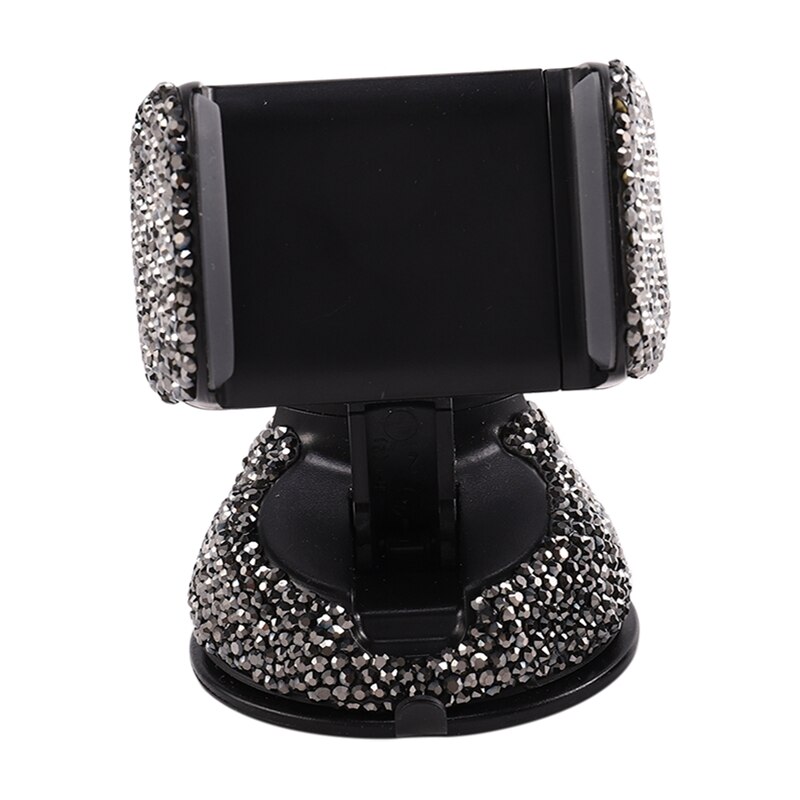 Rhinestone Universal Super Cute 360 Car Windshield Dashboard Mount Suction Adjustable Phone Holder for Easy View GPS Sn, for
