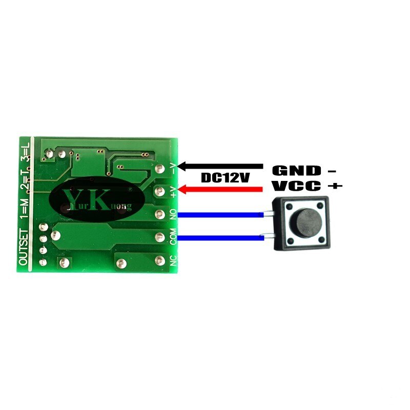 Türöffner Fernbedienung Schalter Elektroschloss Türzugang Barriere Drahtloser Schalter DC 12V Nein COM NC Abzug drücken Taste