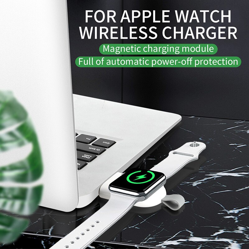 Wireless Charger Base iwatch magnetic charger 2W MAX small portable USB connection Wireless charging watch charger ABS+PC