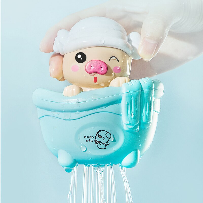 1 stk baby badning legetøj sød tegneserie gris vand spray sprinkler klassisk baby vand legetøj spædbarn svømme urværk børn strand legetøj