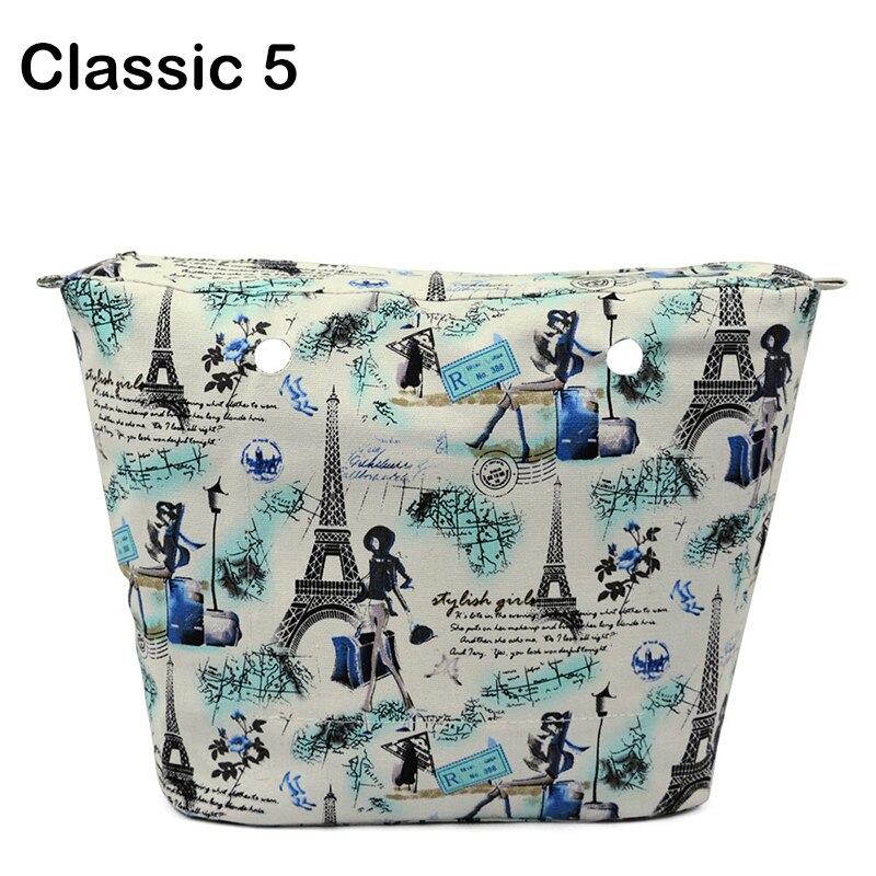 Classic Mini Zipper Pocket for Big Mini Obag Waterproof Floral Canvas Inner Pocket Inner Lining Insert for O bag: classic 5