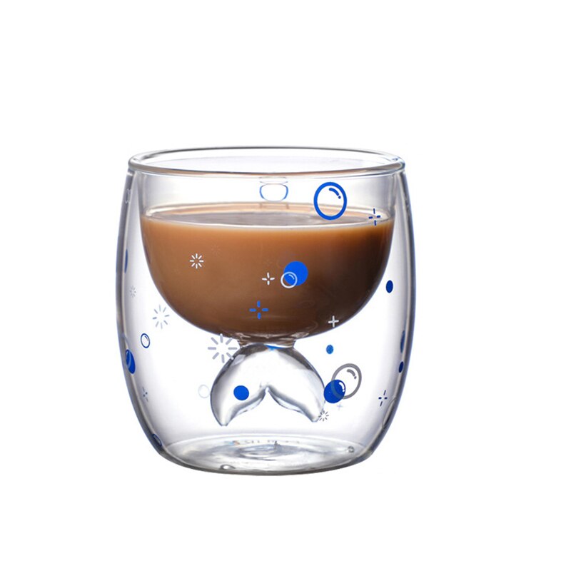 Mermaid Tail Cup Fish Tail Wine Cup Heat-resisting Bar Cups For Whiskey Brandy Vodka Cocktail Beer Wine Juice Shot Glas: 1PCS