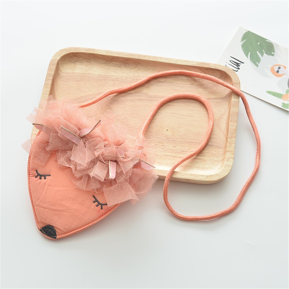 Children Girl Kids Coin Purse Bag Hobos Mini Small Cute Cotton Fabric Cartoon Fox Animal Solid Korean Accessories